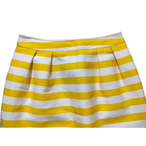 Kate Spade Women's Barry Yellow White Striped Mini Skirt Size 0 - Picture 3 of 10